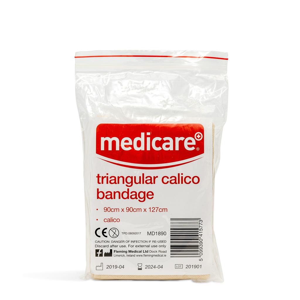 MEDICARE CALICO TRIANGULAR BANDAGE 90 X 90 X 127CM