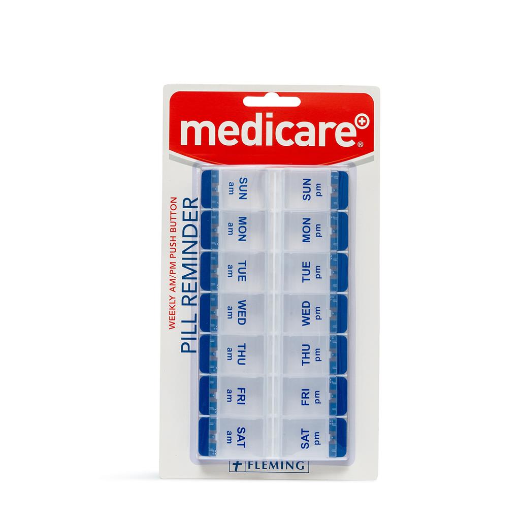 MEDICARE 7 DAY AM/PM PUSH BUTTON PILL BOX EX LARGE*