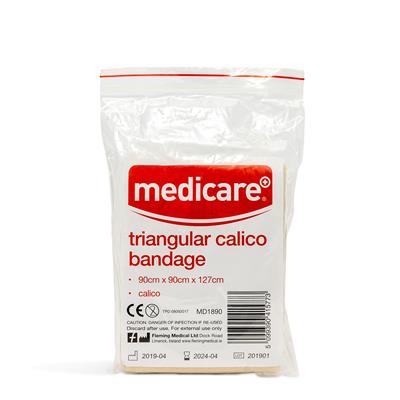 MEDICARE CALICO TRIANGULAR BANDAGE 90 X 90 X 127CM