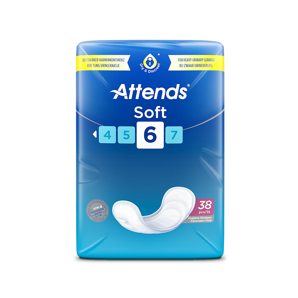 ATTENDS SOFT SHAPED PADS LEVEL 6 38'S