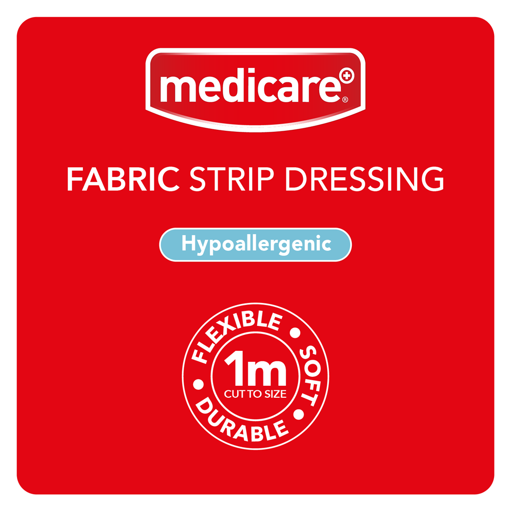 MEDICARE FABRIC STRIP 1M X 6CM (DISPLAY OF 10)