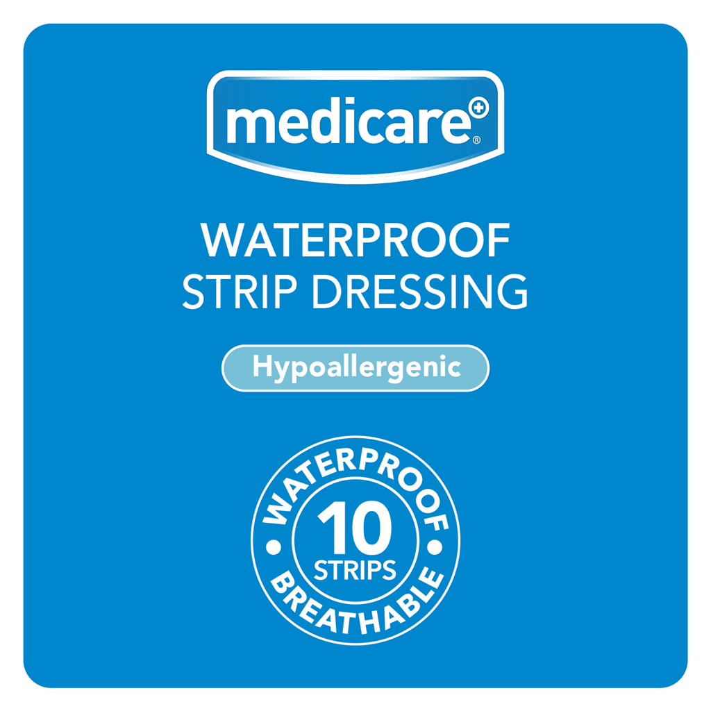 MEDICARE WATERPROOF STRIP 6CM X 1M (DISPLAY OF 10)