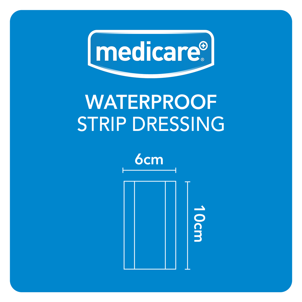 MEDICARE WATERPROOF STRIP 6CM X 1M (DISPLAY OF 10)