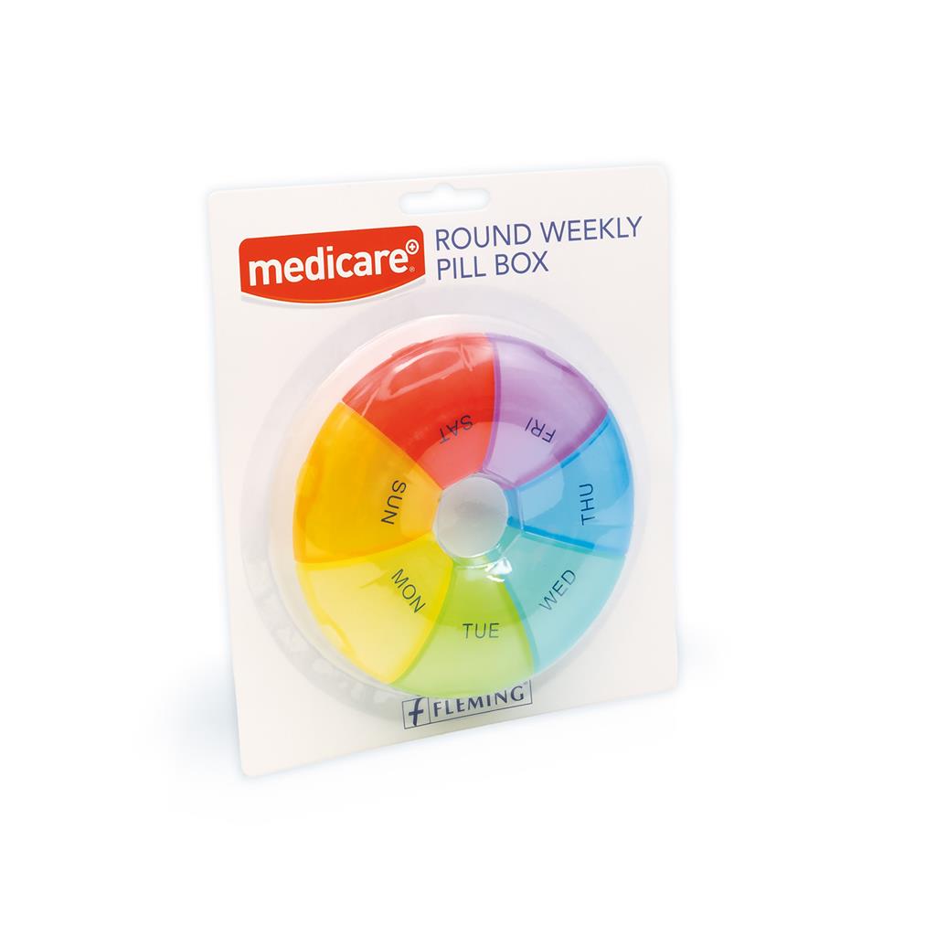 MEDICARE ROUND 7 SIDED WEEKLY PILL BOX MEDICARE ROUND 7 SIDED WEEKLY PILL BOX