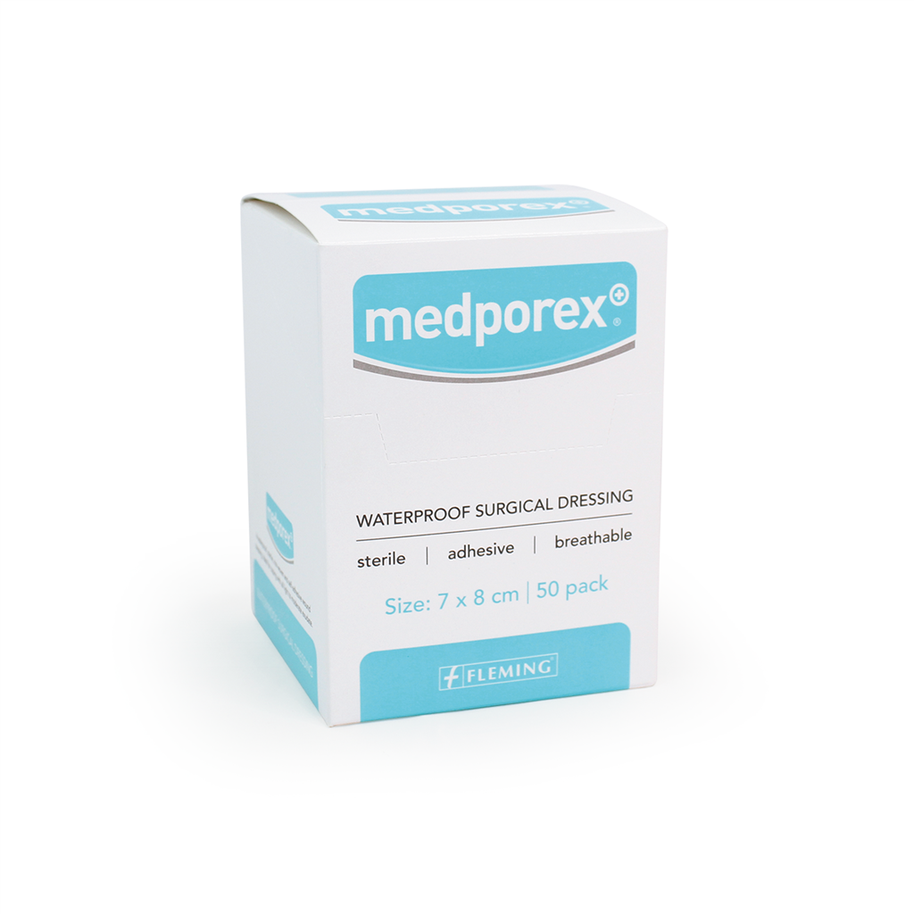 MEDPOREX WATERPROOF SURGICAL DRESSING 7X8CM (BOX OF 50)