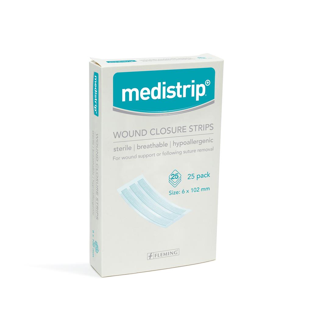 MEDISTRIP WOUND CLOSURE STRIPS 6X102MM (BOX OF 25)