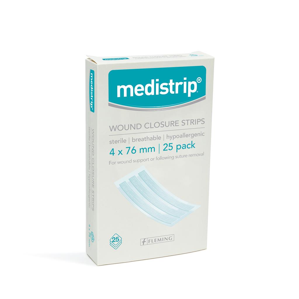 MEDISTRIP WOUND CLOSURE STRIPS 4X76MM (BOX OF 25)