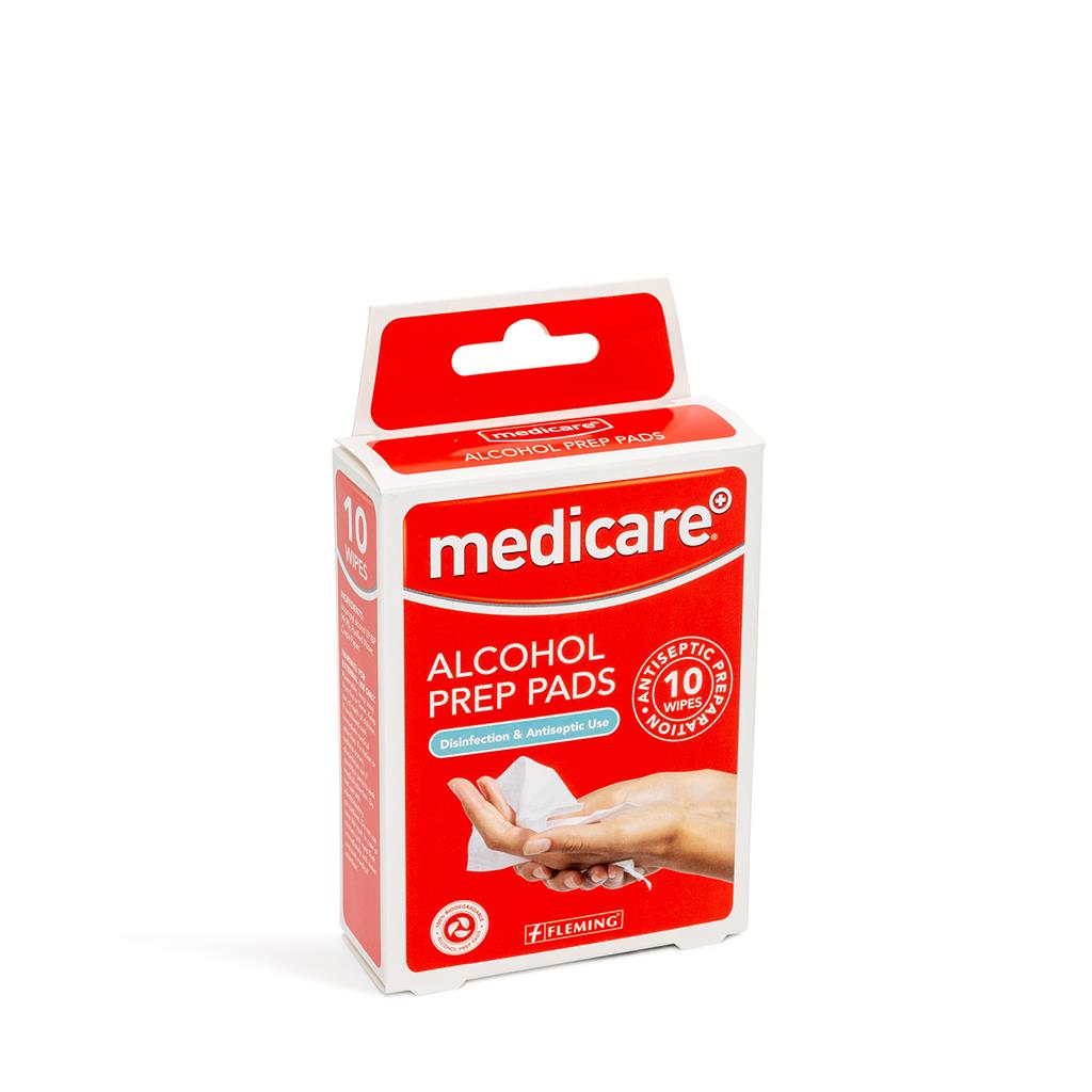 MEDICARE ALCOHOL PREP PADS 10'S