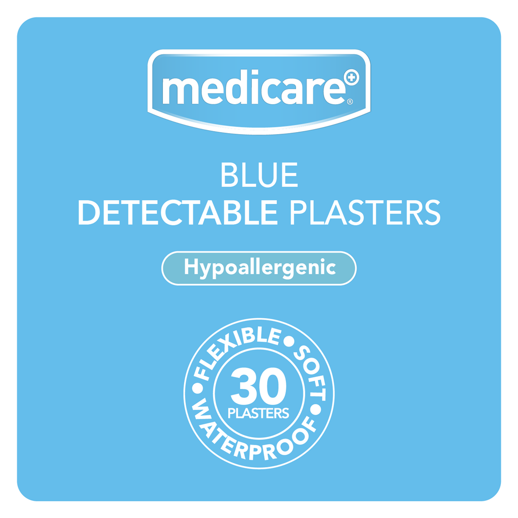 MEDICARE BLUE DETECTABLE PLASTERS 30'S (DISPLAY OF 10)