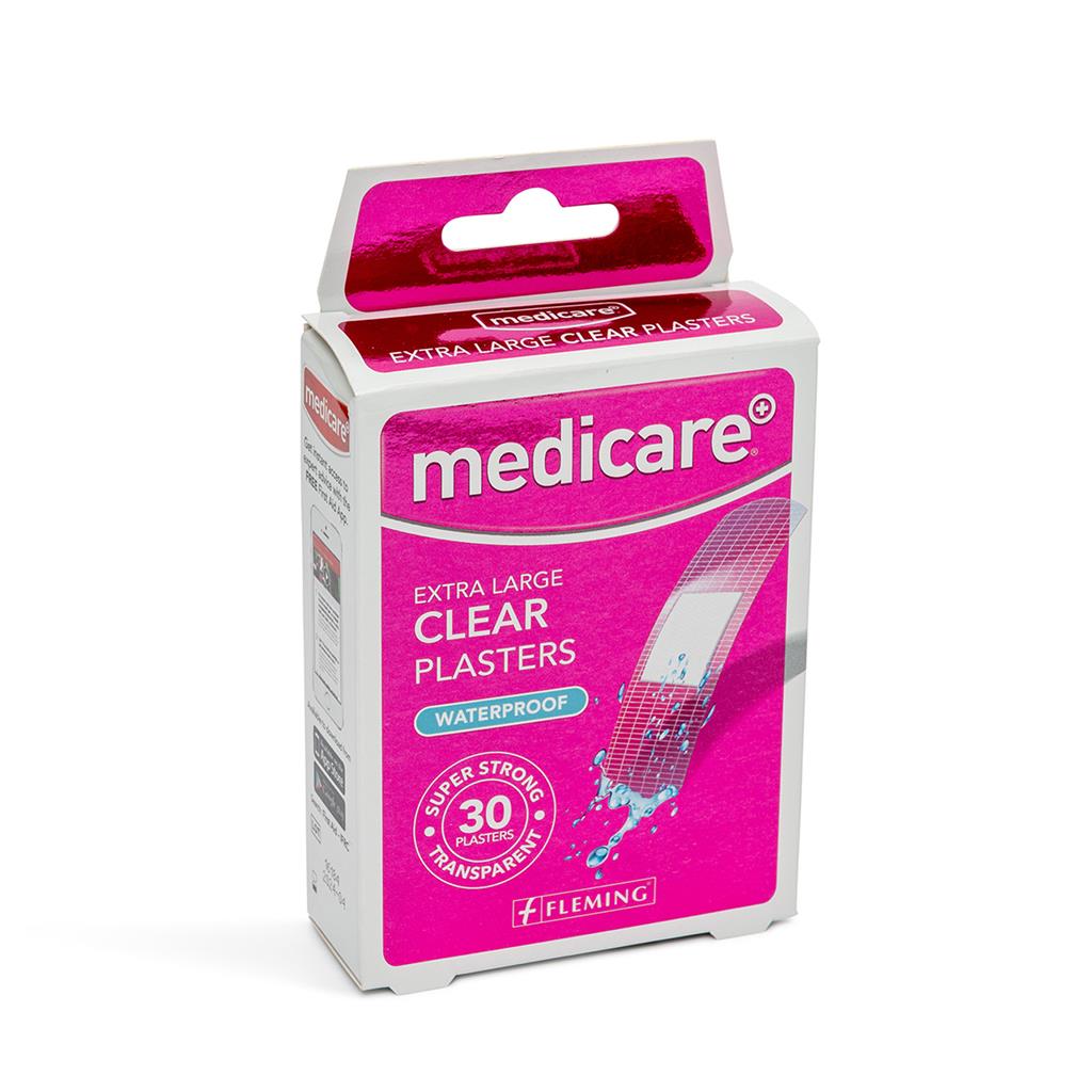 MEDICARE EXTRA LARGE TRANSPARENT PLASTERS 30'S (DISPLAY OF 10)