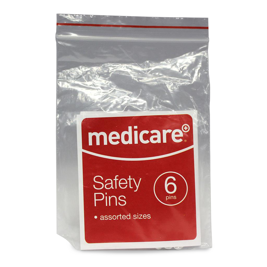 MEDICARE ASSORTED SAFETY PINS 6'S