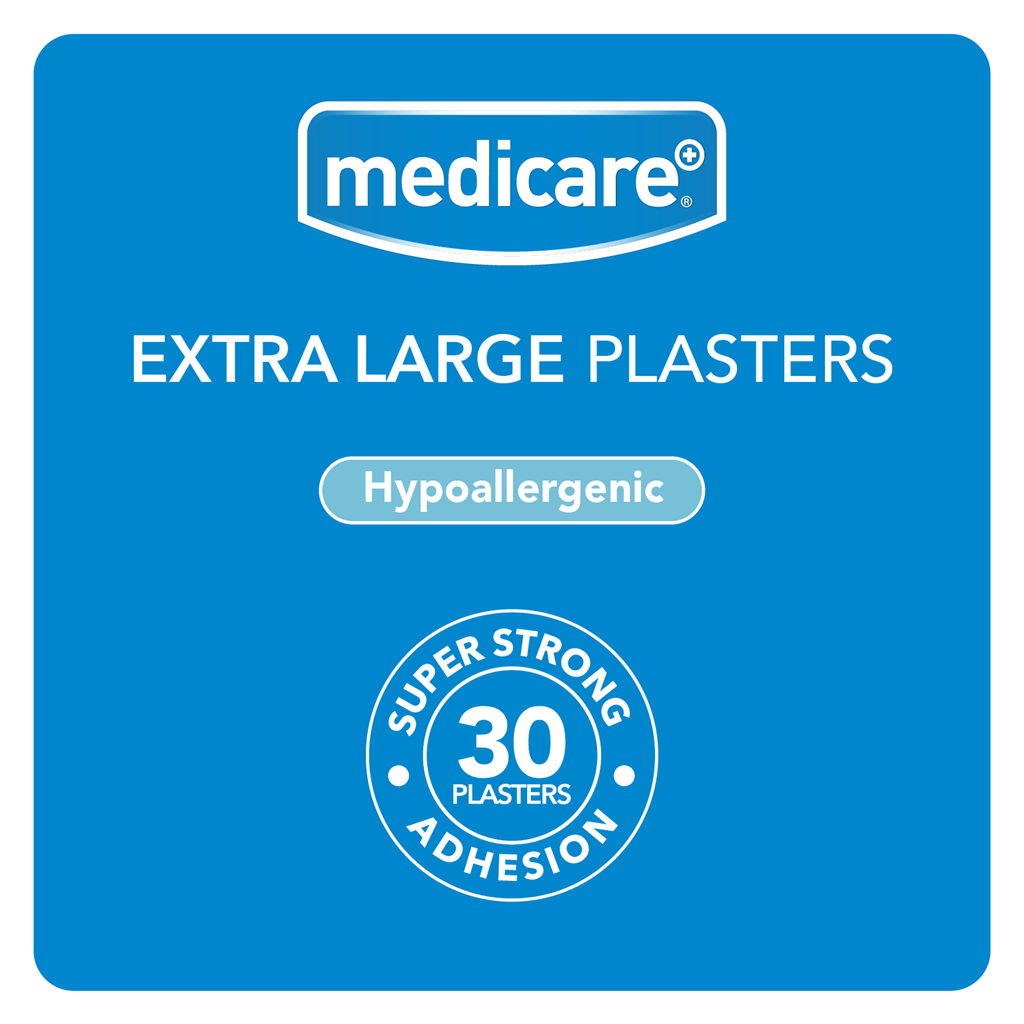 MEDICARE EXTRA LARGE WATERPROOF PLASTERS 30'S (DISPLAY OF 10)