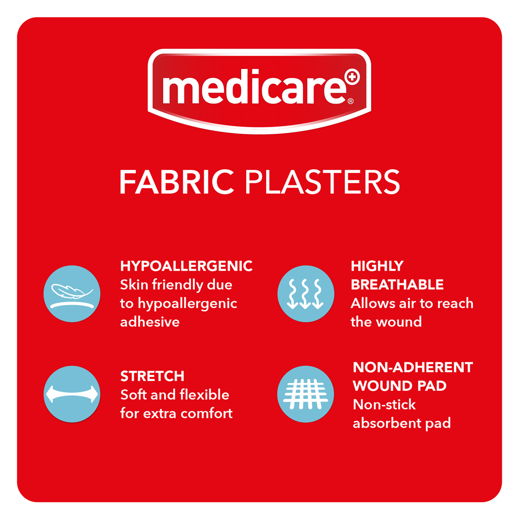 MEDICARE FABRIC PLASTERS 100'S