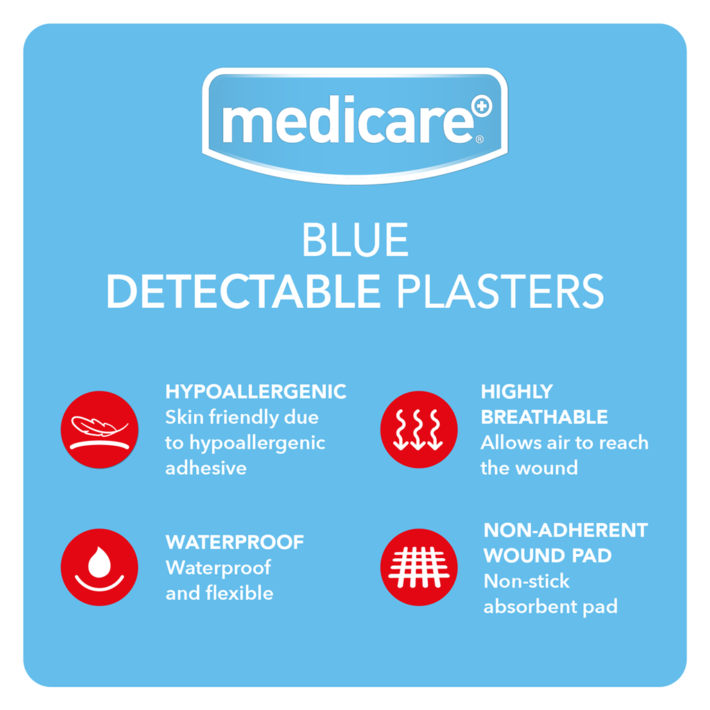 MEDICARE BLUE DETECTABLE PLASTERS 100'S