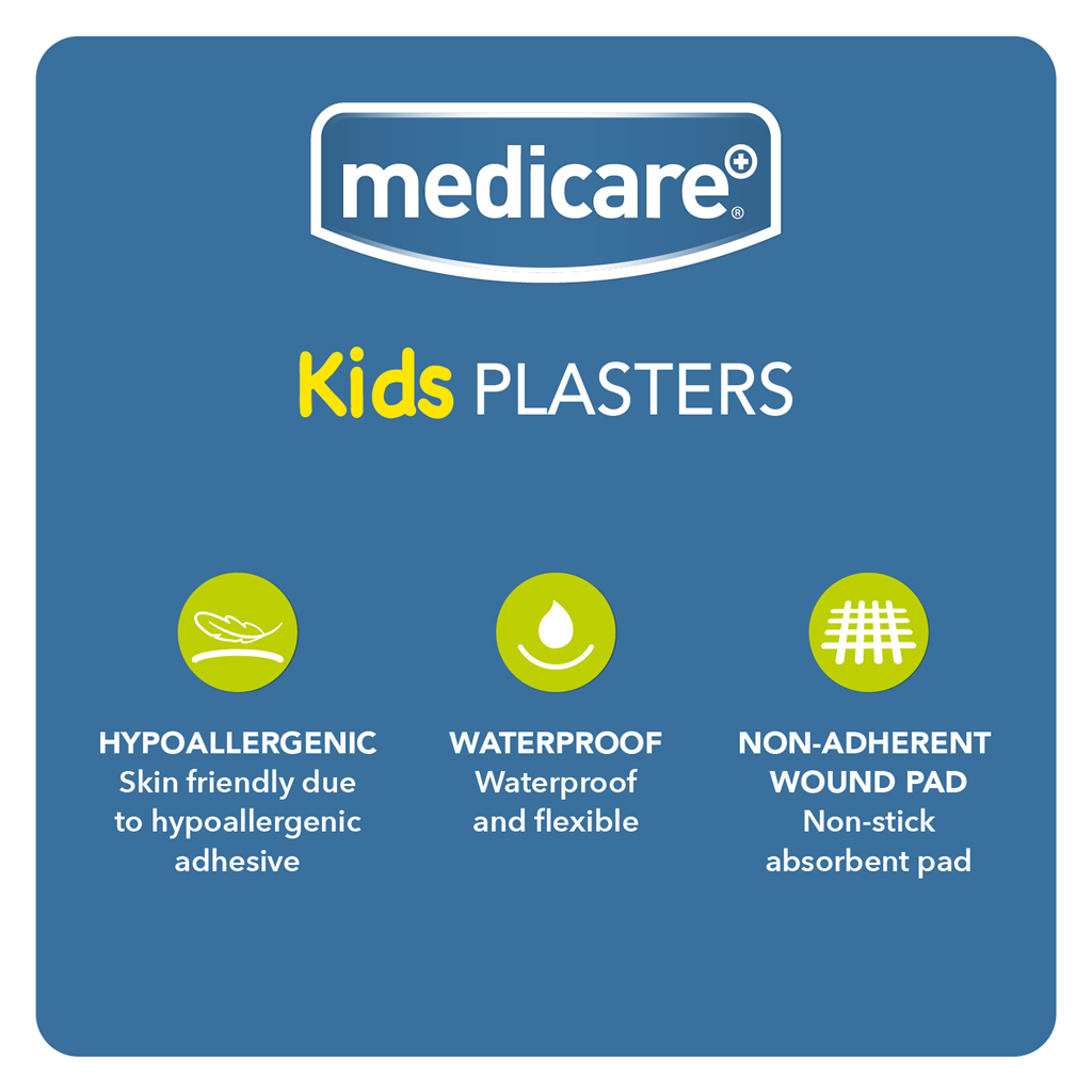 MEDICARE WATERPROOF KIDS PLASTERS 30`S (FUN SPACESHIP) (DISPLAY OF 10)