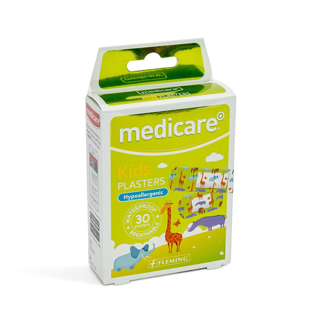 MEDICARE WATERPROOF KIDS PLASTERS 30`S (FUN ANIMAL) (DISPLAY OF 10)