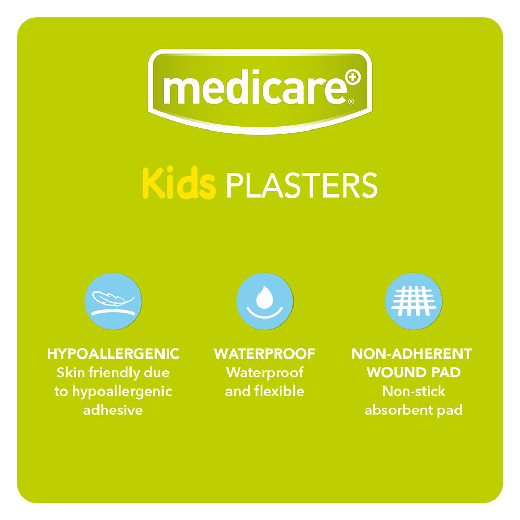 MEDICARE WATERPROOF KIDS PLASTERS 30`S (FUN ANIMAL) (DISPLAY OF 10)