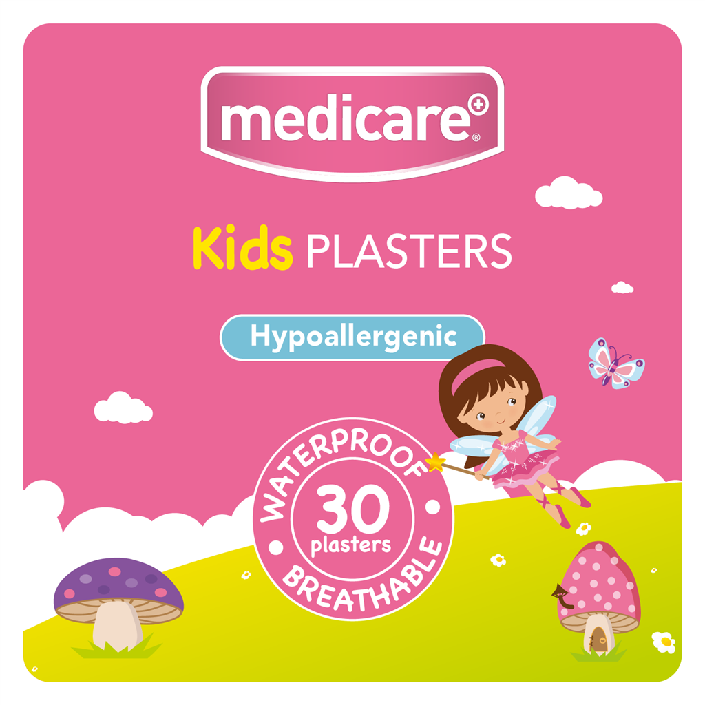 MEDICARE WATERPROOF KIDS PLASTERS 30`S (FUN FAIRIES PATTERN)