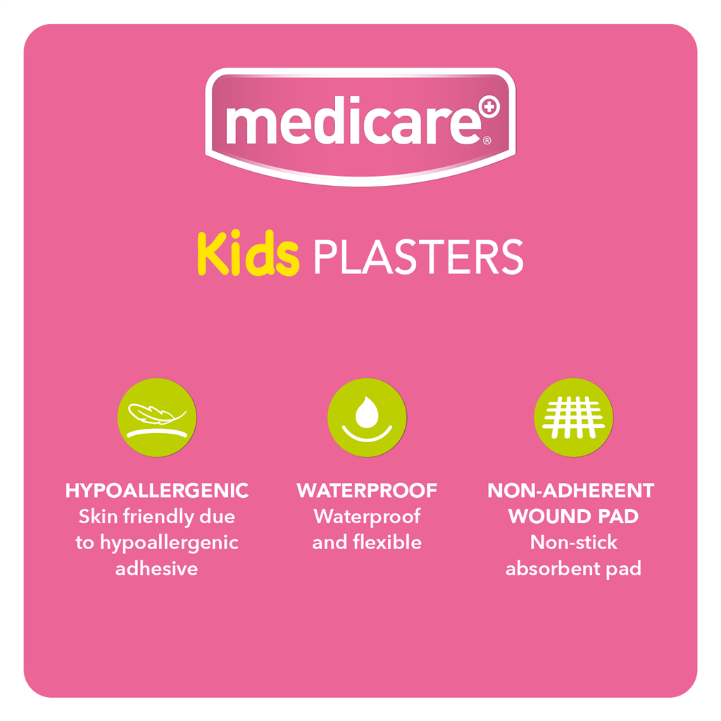 MEDICARE WATERPROOF KIDS PLASTERS 30`S (FUN FAIRIES PATTERN)