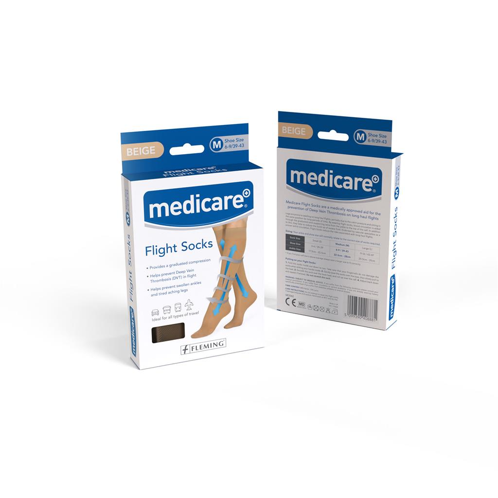 Medicare Flight Socks Beige Large