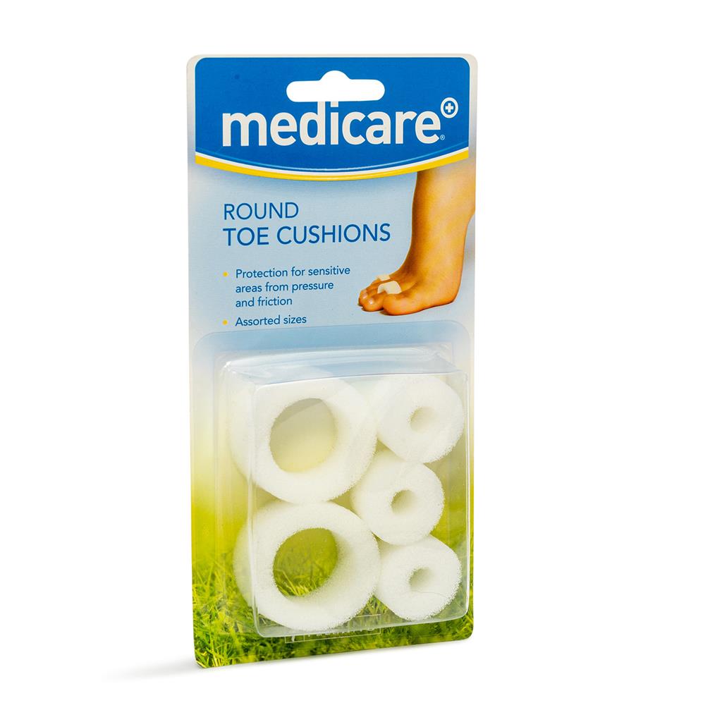 MEDICARE ASSORTED CIRCULAR TOE CUSHIONS 5's