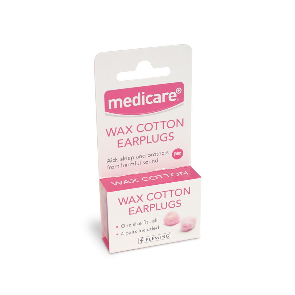 MEDICARE EAR PLUGS WAX COTTON (4 Pairs)