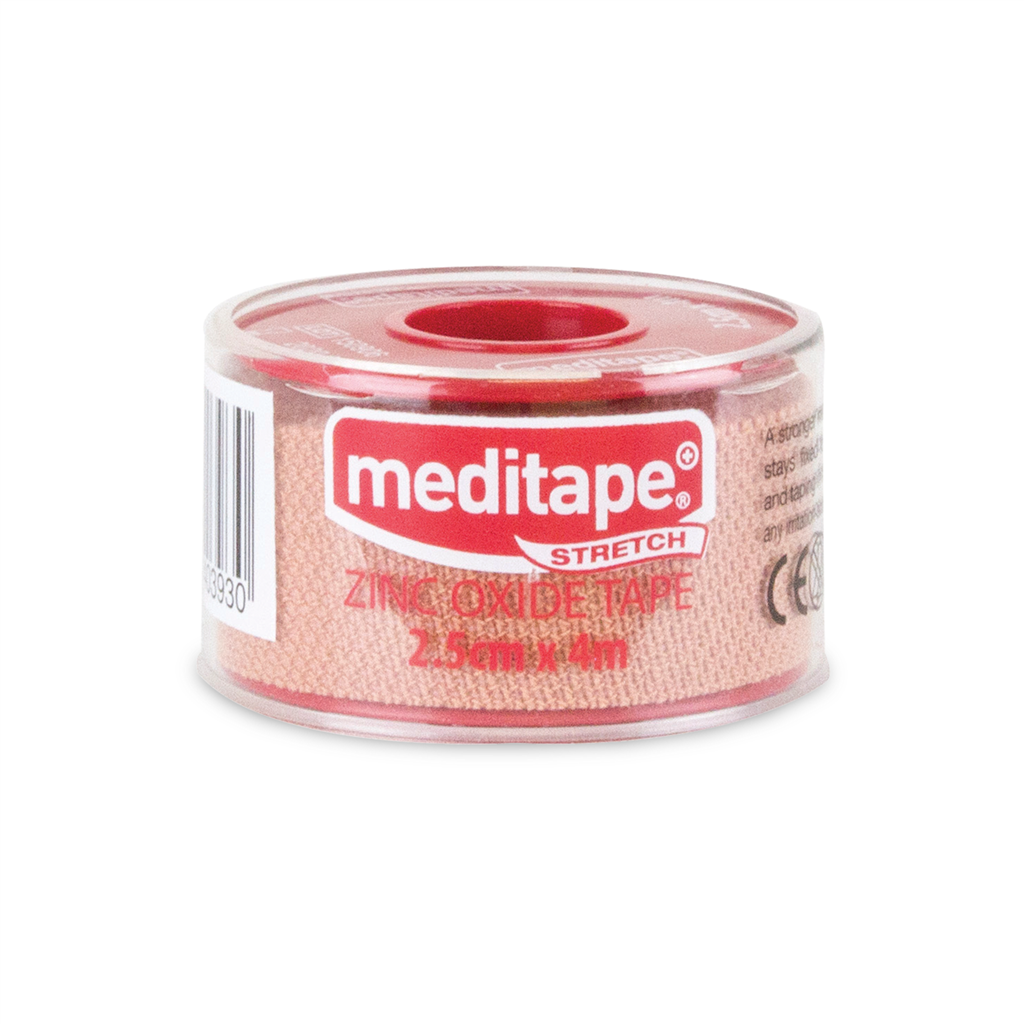 MEDITAPE ZINC OXIDE STRETCH TAPE 2.5CM X 4M