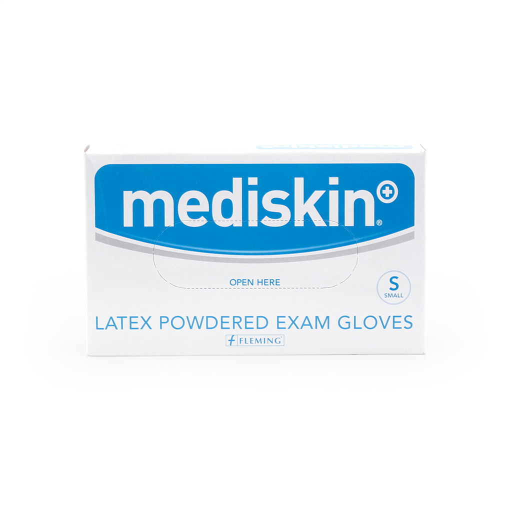 MEDISKIN LATEX GLOVES LIGHTLY POWDERED SMALL (100's)