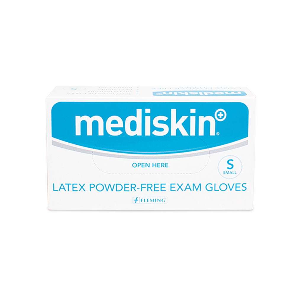 MEDISKIN LATEX GLOVES POWDERFREE SMALL (100's)