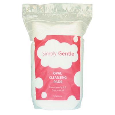 SIMPLY GENTLE LARGE OVAL COTTON PADS 50'S