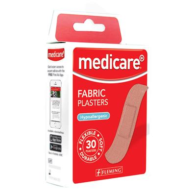 MEDICARE FABRIC PLASTERS 30'S , IRISH RED CROSS(DISPLAY OF 10)