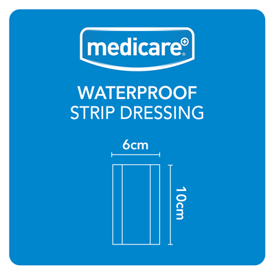 MEDICARE WATERPROOF STRIP 6CM X 1M (DISPLAY OF 10)