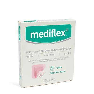 MEDIFLEX BORDERED SILICONE FOAM 10CM X 10CM (BOX OF 5)