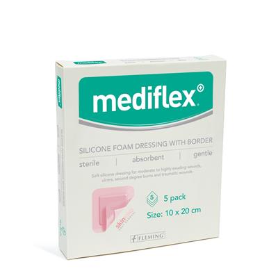 MEDIFLEX BORDERED SILICONE FOAM 10CX20CM (BOX OF 5)