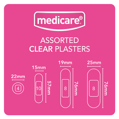 MEDICARE ASSORTED TRANSPARENT PLASTERS 30'S (DISPLAY OF 10)