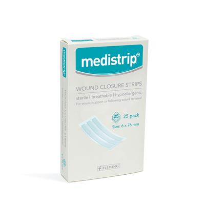 MEDISTRIP WOUND CLOSURE STRIPS 6X76MM (BOX OF 25)