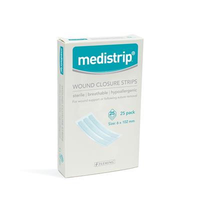 MEDISTRIP WOUND CLOSURE STRIPS 6X102MM (BOX OF 25)