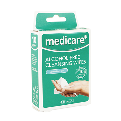 MEDICARE ALCOHOL FREE CLEANSING WIPES 10'S