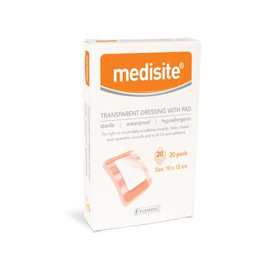 MEDISITE TRANSPARENT ISLAND DRESSING 10 X 12CM (BOX OF 20)