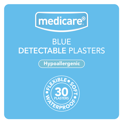 MEDICARE BLUE DETECTABLE PLASTERS 30'S (DISPLAY OF 10)