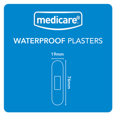 MEDICARE WATERPROOF PLASTERS 19X72MM 100's