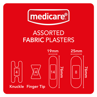 MEDICARE FABRIC ASSORTED PLASTERS 30'S (DISPLAY OF 10)