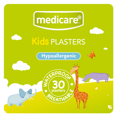 MEDICARE WATERPROOF KIDS PLASTERS 30`S (FUN ANIMAL) (DISPLAY OF 10)