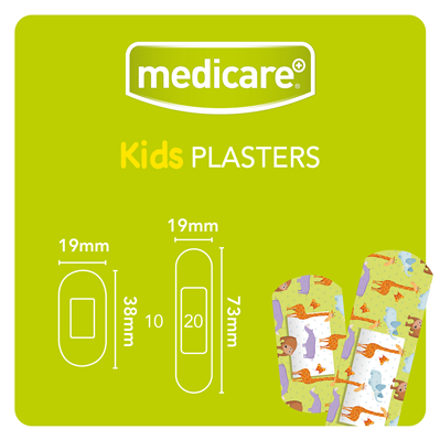 MEDICARE WATERPROOF KIDS PLASTERS 30`S (FUN ANIMAL) (DISPLAY OF 10)