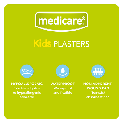 MEDICARE WATERPROOF KIDS PLASTERS 30`S (FUN ANIMAL) (DISPLAY OF 10)