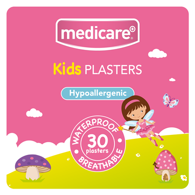 MEDICARE WATERPROOF KIDS PLASTERS 30`S (FUN FAIRIES PATTERN)