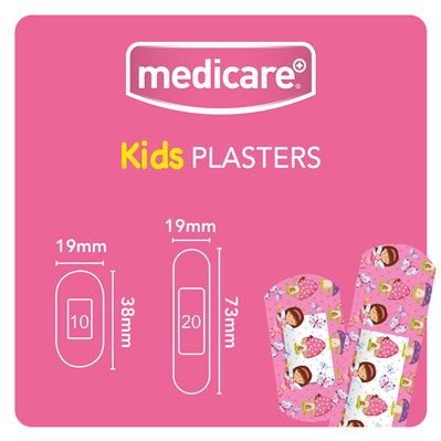 MEDICARE WATERPROOF KIDS PLASTERS 30`S (FUN FAIRIES PATTERN)