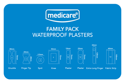 MEDICARE WATERPROOF FAMILY PACK OF 50'S (DISPLAY OF 6)