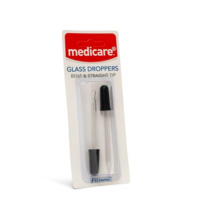 MEDICARE GLASS DROPPERS STRAIGHT/BENT TIP 2's