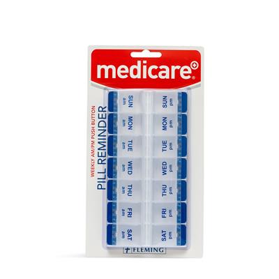 MEDICARE 7 DAY AM/PM PUSH BUTTON PILL BOX EX LARGE*